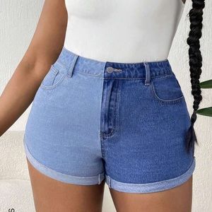 NWOT Two tone Denim shorts